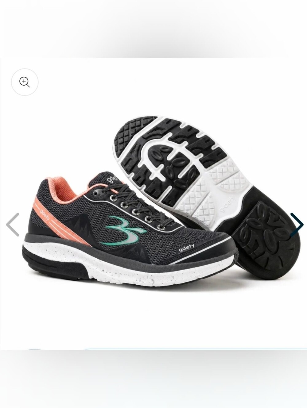 G Defy graySalmon Women Mighty  Gray and Pink Athletic Sneakers with Teal Accent